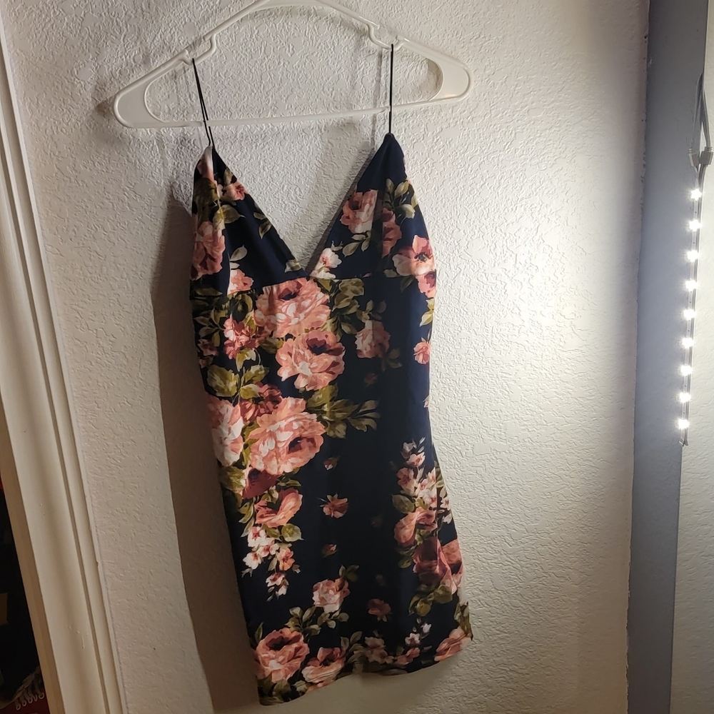 Navy Floral mini dress
